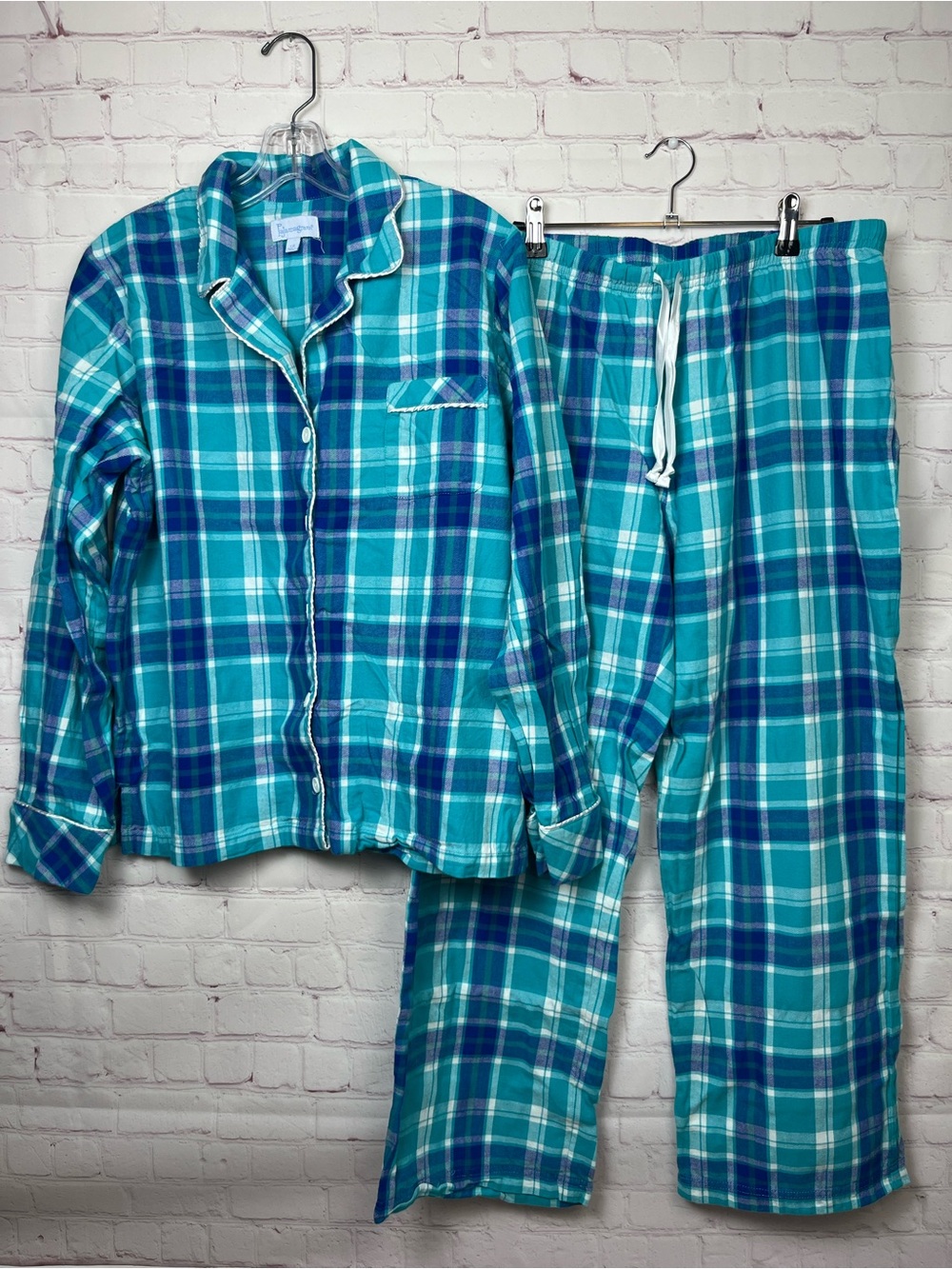 Pajamagram Blue Plaid Long Sleeve and Pants PJ Set